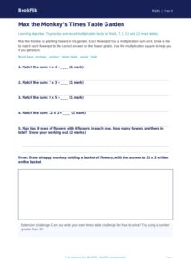Free Times Tables Activity Sheet | Year 4 Supported | BookFlik
