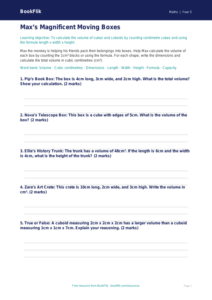 Free Volume Activity Sheet | Year 5 Core | BookFlik