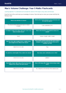 Free Volume Flashcards | Year 5 Core | BookFlik