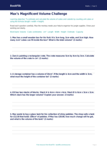 Free Volume Worksheet | Year 5 Core | BookFlik