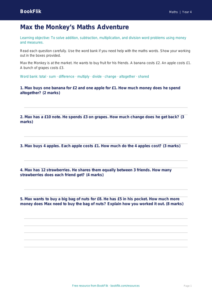Free Year 4 Math Word Problems Worksheet | Printable PDF | BookFlik