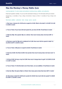 Free Word Problems Quiz | Year 4 Supported | BookFlik