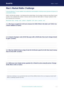 Free Word Problems Template | Year 4 Supported | BookFlik