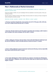 Free Word Problems Worksheet | Year 5 Core | BookFlik