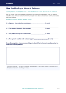 Free Composers Activity Sheet | Year 4 Supported | BookFlik