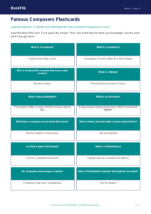 Free Composers Flashcards | Year 4 Supported | BookFlik