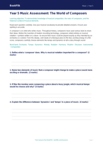 Free Composers Assessment | Year 5 Core | BookFlik
