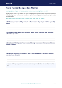 Free Composition Template | Year 4 Supported | BookFlik