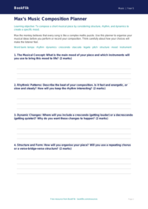 Free Composition Template | Year 5 Core | BookFlik