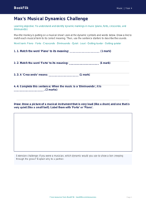Free Dynamics Activity Sheet | Year 4 Supported | BookFlik