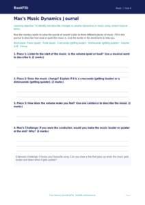 Free Dynamics Template | Year 4 Supported | BookFlik