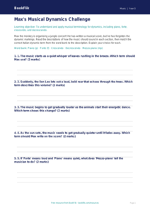 Free Dynamics Activity Sheet | Year 5 Core | BookFlik