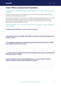 Free Dynamics Assessment | Year 5 Core | BookFlik
