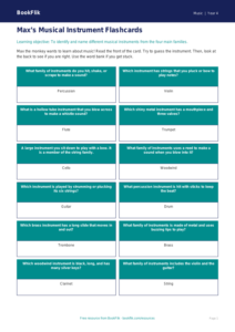 Free Instruments Flashcards | Year 4 Supported | BookFlik