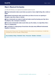 Free Instruments Poster | Year 4 Supported | BookFlik