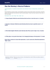 Free Musical Elements Activity Sheet | Year 4 Supported | BookFlik