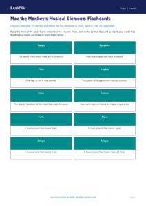 Free Musical Elements Flashcards | Year 4 Supported | BookFlik