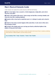 Free Musical Elements Poster | Year 4 Supported | BookFlik