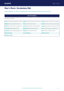 Free Musical Elements Word Mat | Year 4 Supported | BookFlik
