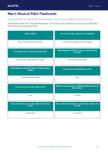 Free Pitch Flashcards | Year 4 Supported | BookFlik