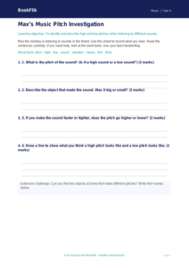 Free Pitch Template | Year 4 Supported | BookFlik