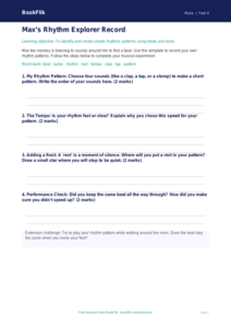 Free Rhythm Template | Year 4 Supported | BookFlik