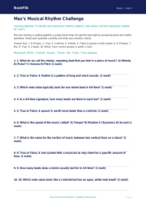 Free Rhythm Quiz | Year 5 Core | BookFlik