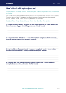 Free Rhythm Template | Year 5 Core | BookFlik