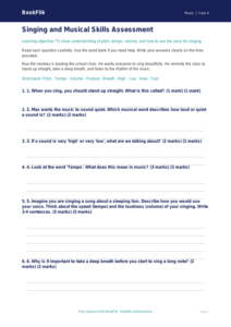 Free Singing Assessment | Year 4 Supported | BookFlik