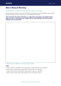 Free Singing Drawing Sheet | Year 4 Supported | BookFlik
