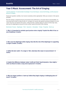 Free Singing Assessment | Year 5 Core | BookFlik