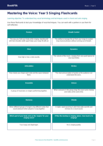 Free Singing Flashcards | Year 5 Core | BookFlik