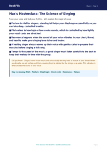 Free Singing Poster | Year 5 Core | BookFlik