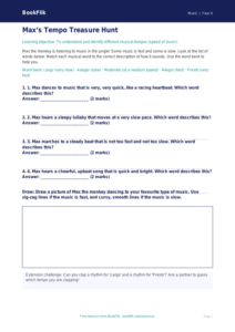 Free Tempo Activity Sheet | Year 4 Supported | BookFlik