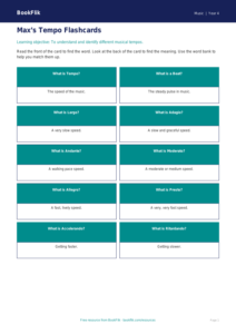 Free Tempo Flashcards | Year 4 Supported | BookFlik