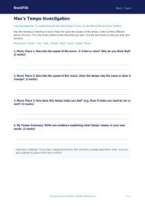Free Tempo Template | Year 4 Supported | BookFlik