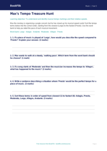 Free Tempo Activity Sheet | Year 5 Core | BookFlik