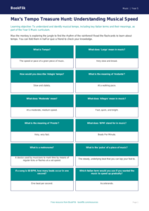 Free Tempo Flashcards | Year 5 Core | BookFlik