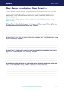 Free Tempo Template | Year 5 Core | BookFlik