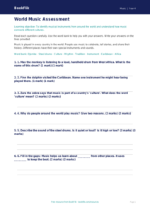 Free World Music Assessment | Year 4 Supported | BookFlik