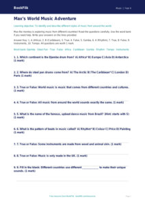 Free World Music Quiz | Year 4 Supported | BookFlik