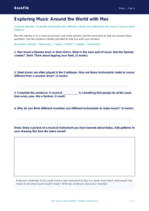 Free World Music Worksheet | Year 4 Supported | BookFlik