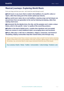 Free World Music Poster | Year 5 Core | BookFlik