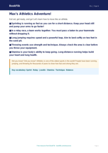 Free Athletics Poster | Year 4 Supported | BookFlik