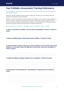 Free Athletics Assessment | Year 5 Core | BookFlik