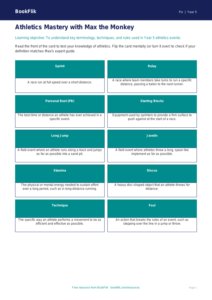 Free Athletics Flashcards | Year 5 Core | BookFlik