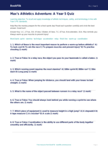 Free Athletics Quiz | Year 5 Core | BookFlik