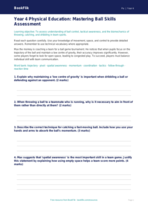 Free Ball Skills Assessment | Year 4 Greater Depth | BookFlik