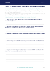Free Ball Skills Assessment | Year 4 Supported | BookFlik