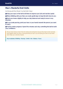 Free Ball Skills Poster | Year 4 Supported | BookFlik